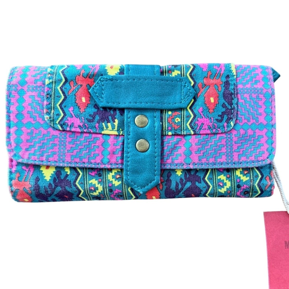 Target Mossimo Tribal Geometric Trifold Clutch Wallet Multi-Color 7.5x4 Womens